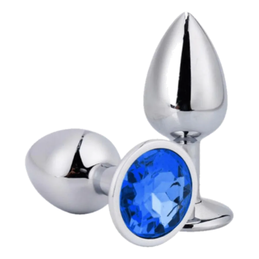 Plug Anal P com Joia — Azul — imagem do produto